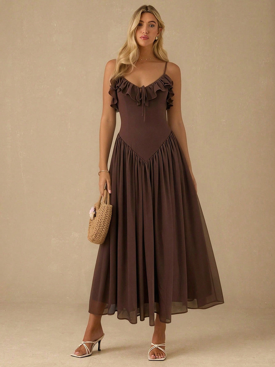 Rochie maxi SHEIN, maro