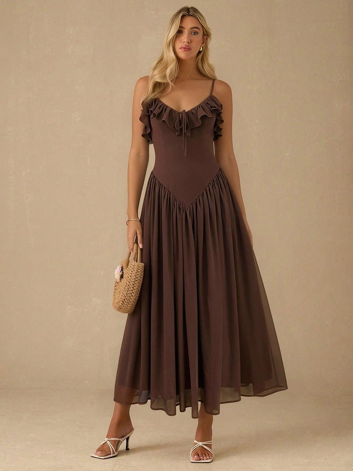 Rochie maxi SHEIN, maro
