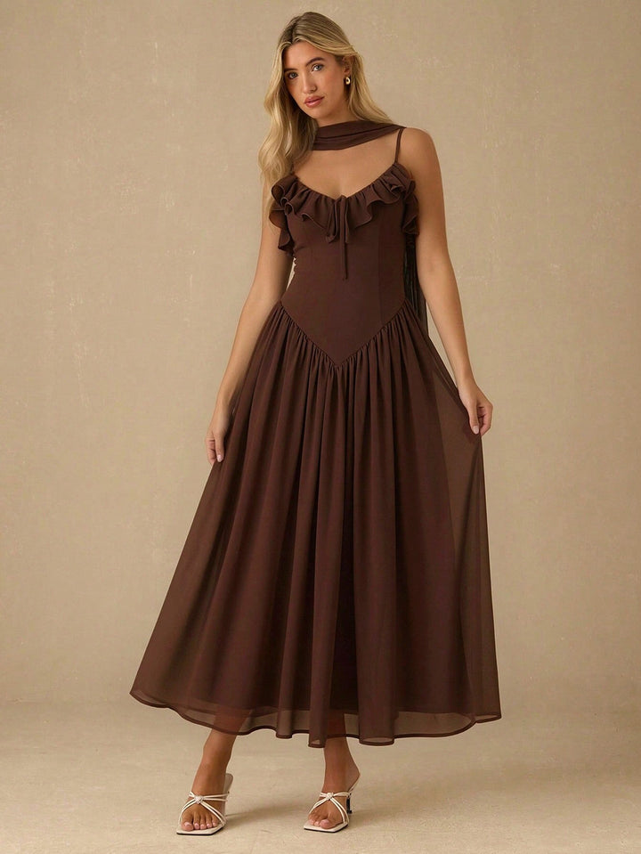Rochie maxi SHEIN, maro