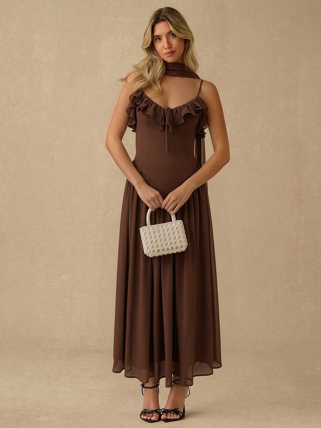 Rochie maxi SHEIN, maro