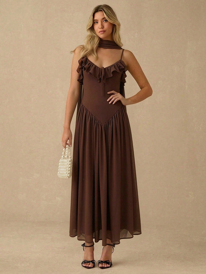 Rochie maxi SHEIN, maro