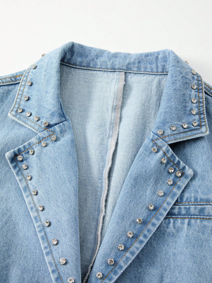 Vesta din denim SHEIN, albastru
