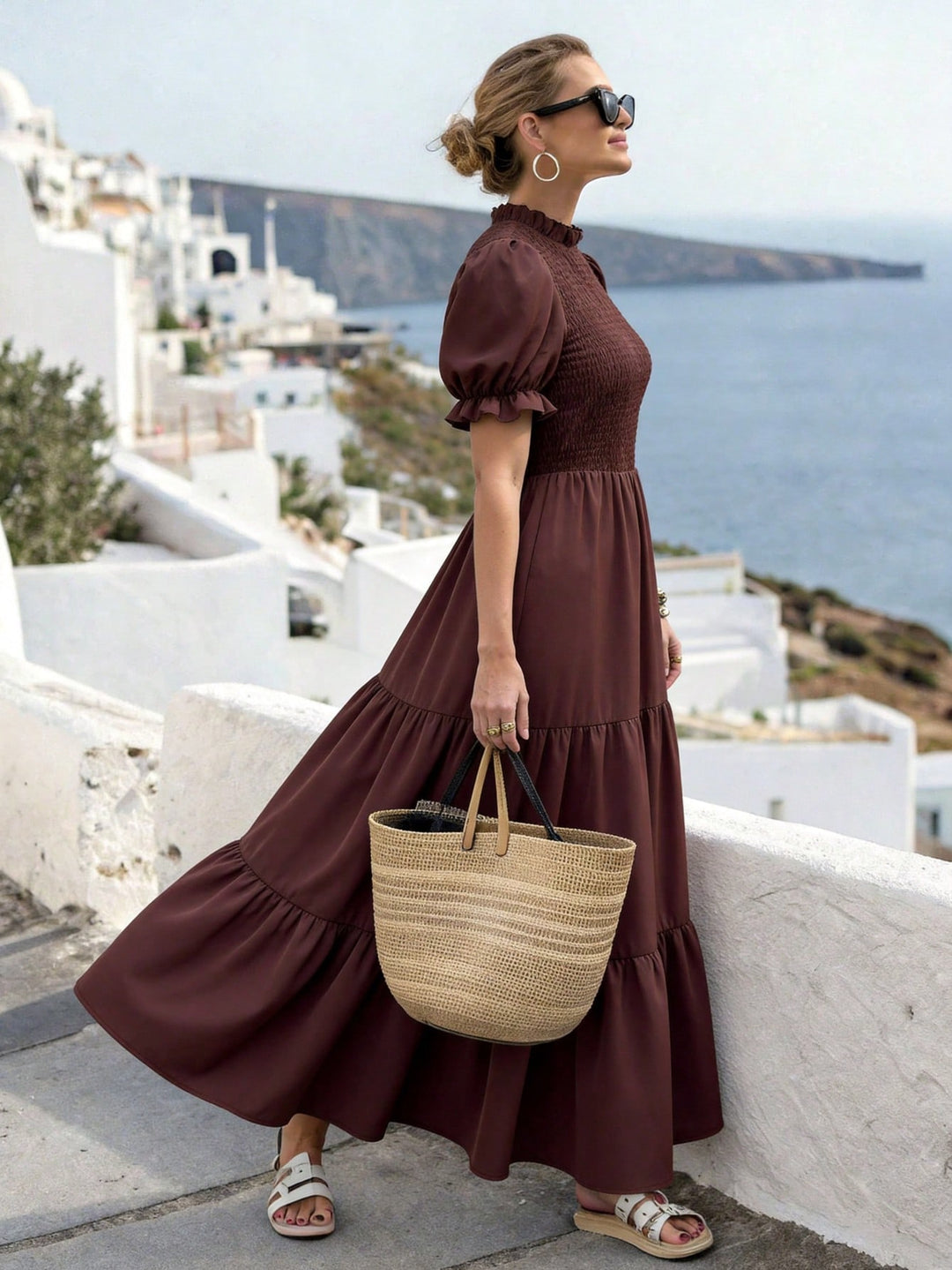 Rochie maxi SHEIN, maro