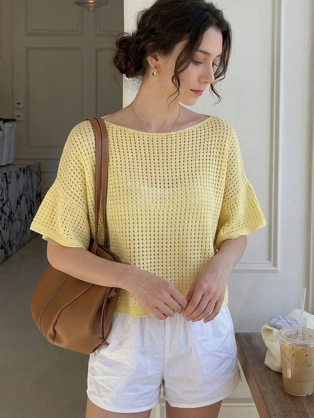 Top SHEIN, galben