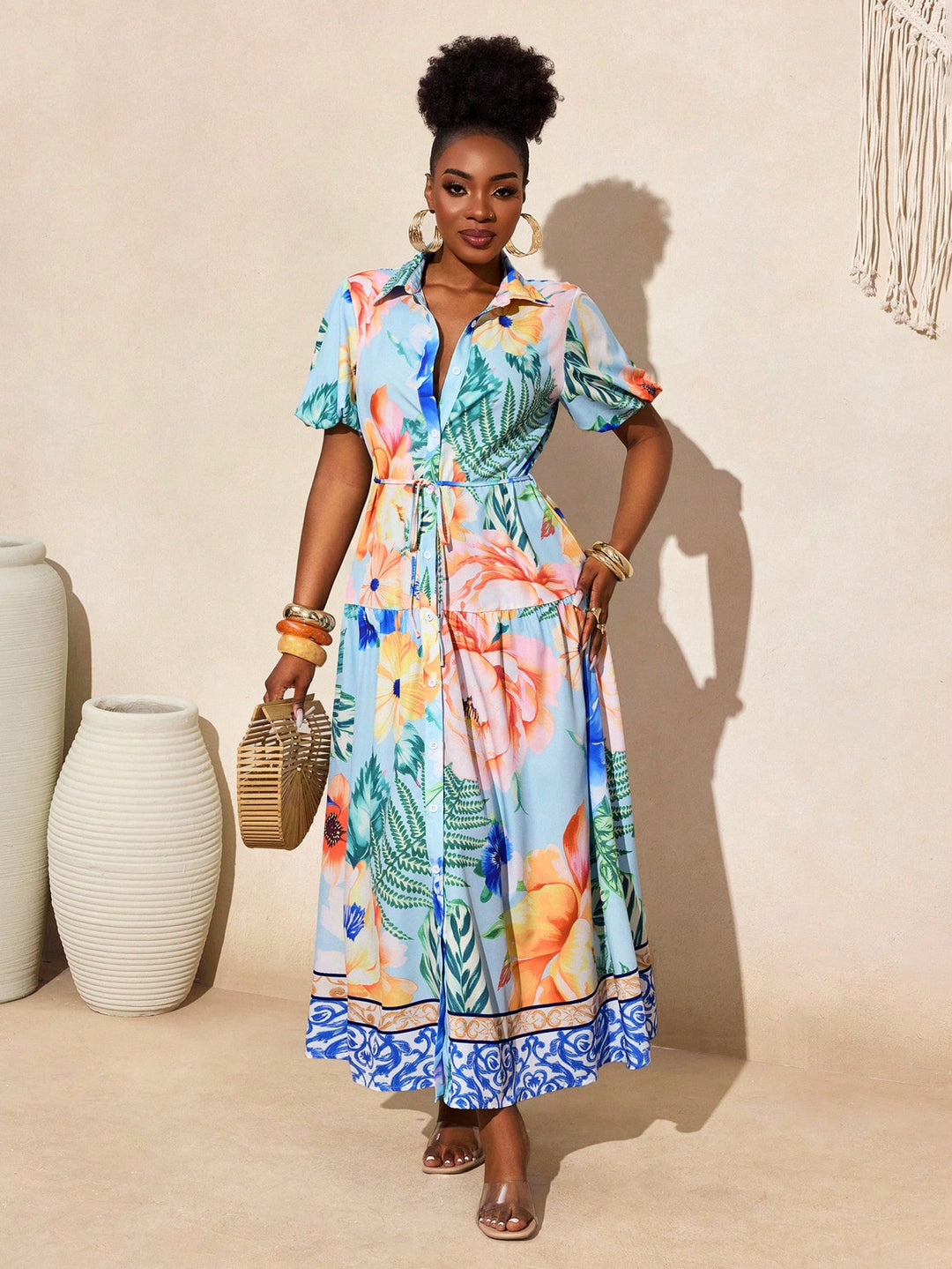 Rochie maxi SHEIN, mix culori