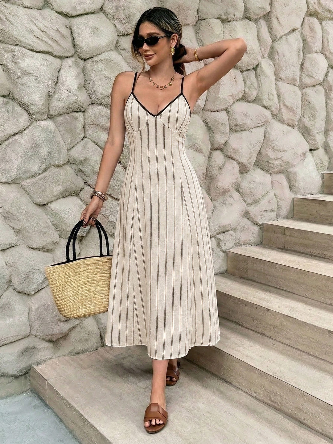 Rochie midi SHEIN, portocaliu