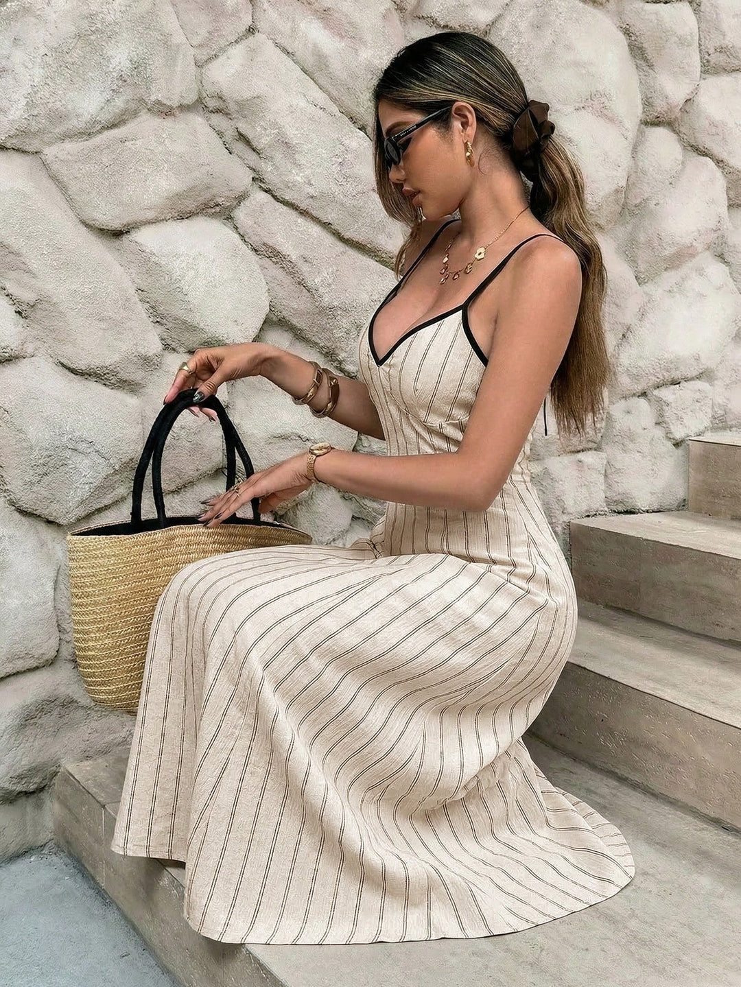 Rochie midi SHEIN, portocaliu