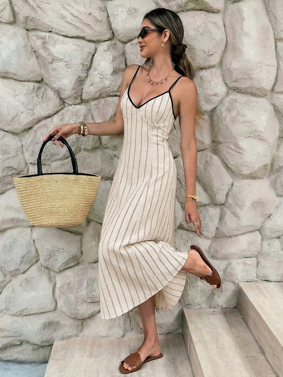 Rochie midi SHEIN, portocaliu