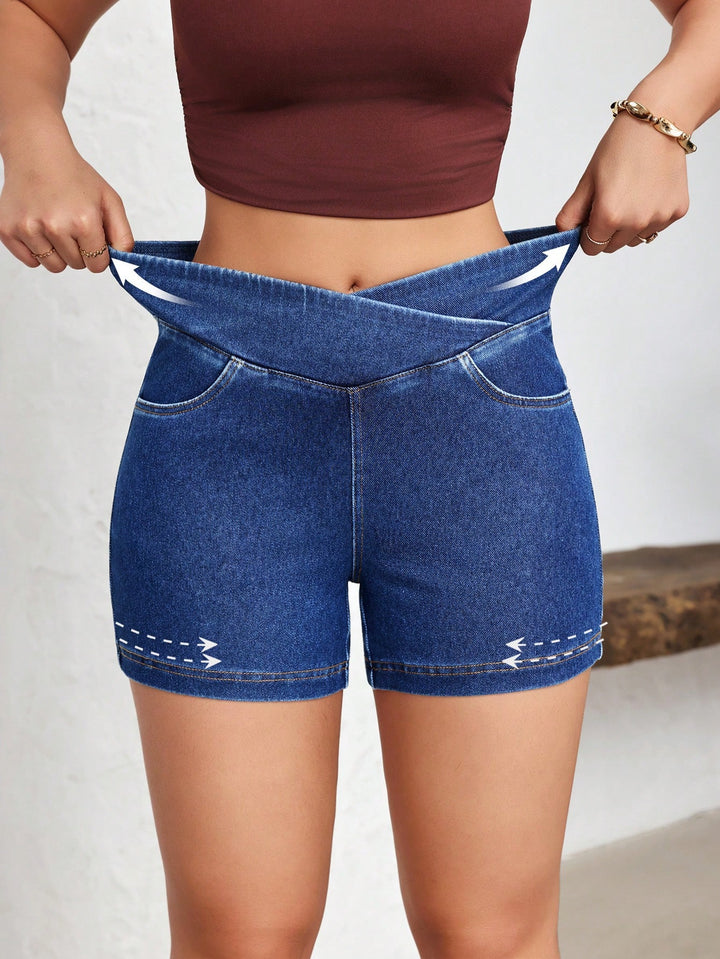Pantaloni scurți SHEIN, albastru