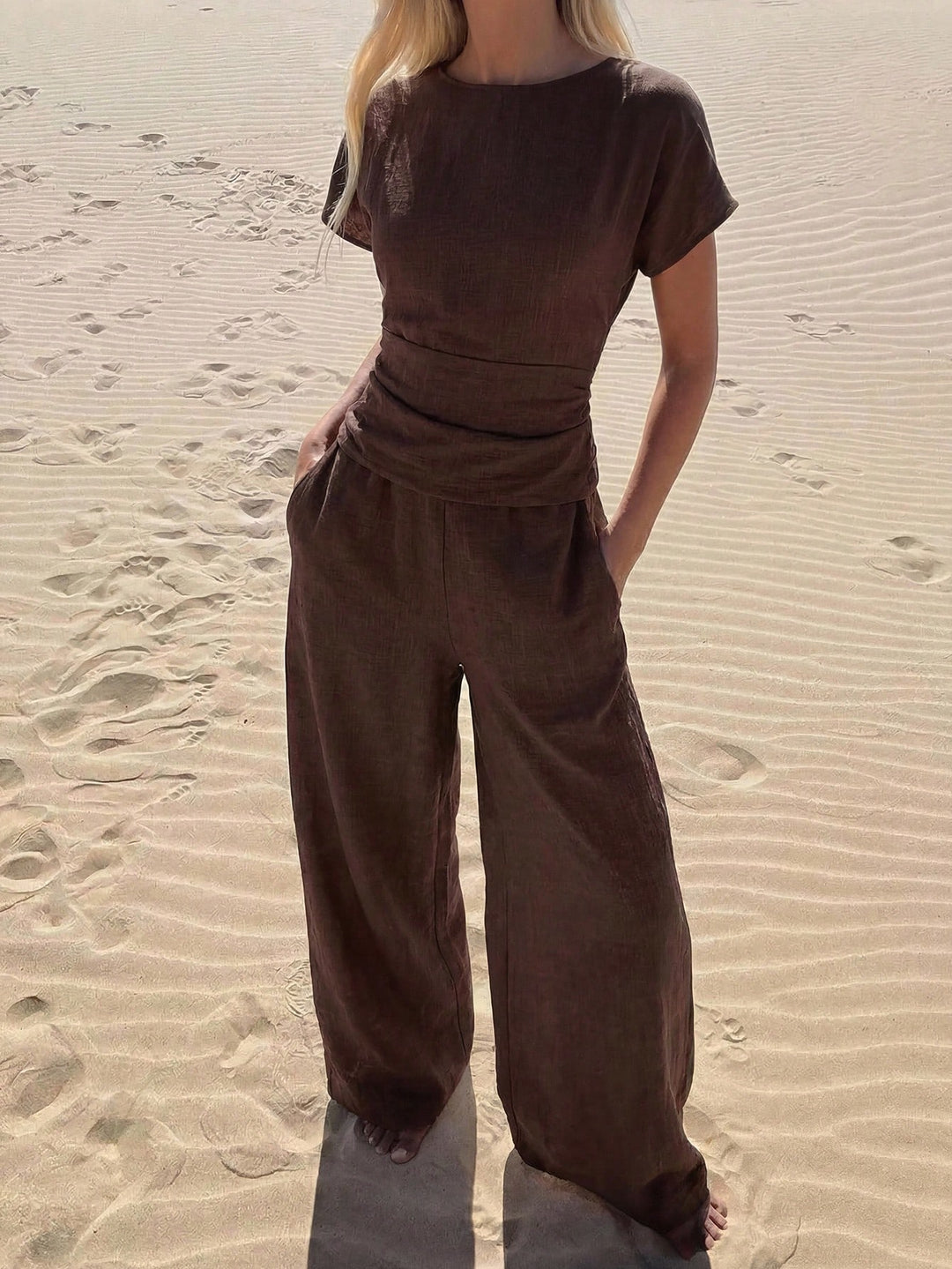 Salopetă SHEIN, maro