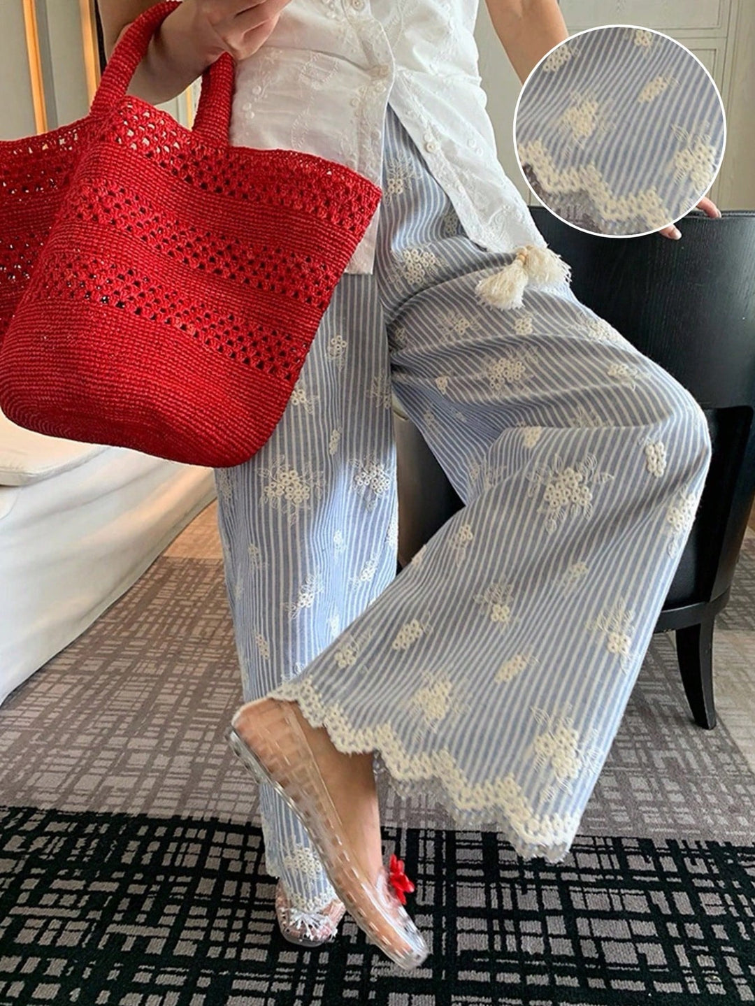 Pantaloni SHEIN, albastru