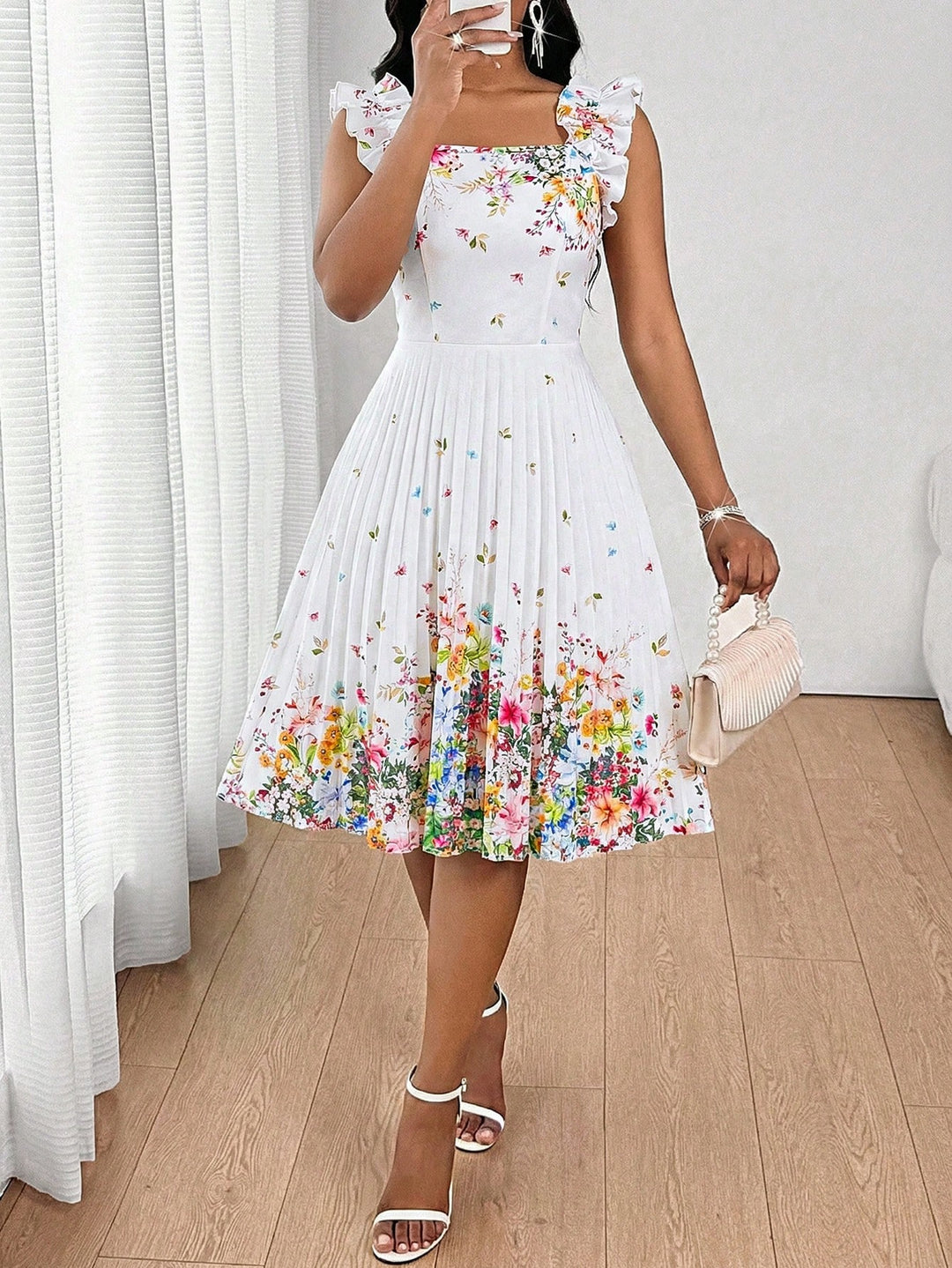 Rochie midi SHEIN, alb
