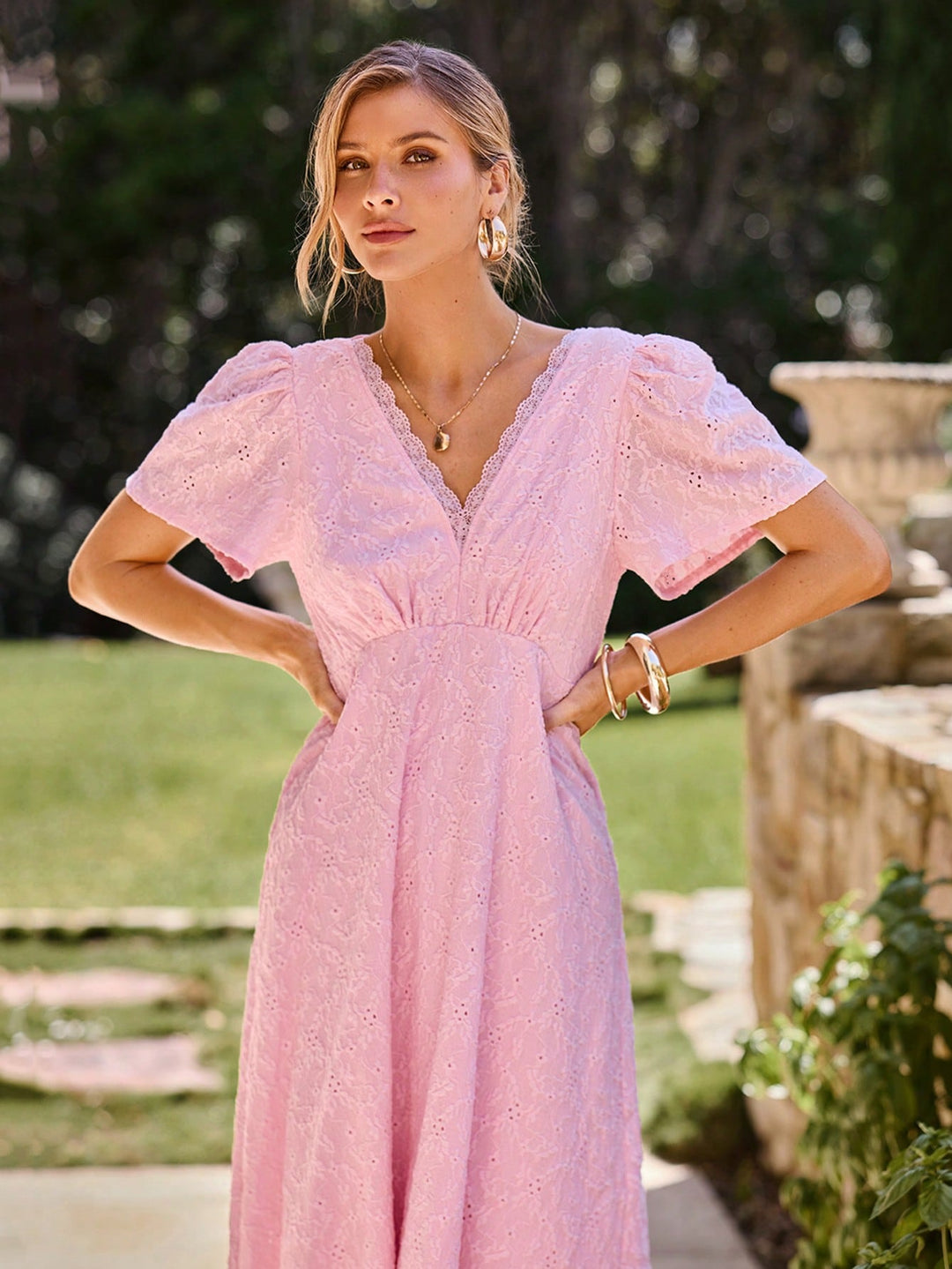 Rochie midi SHEIN, roz