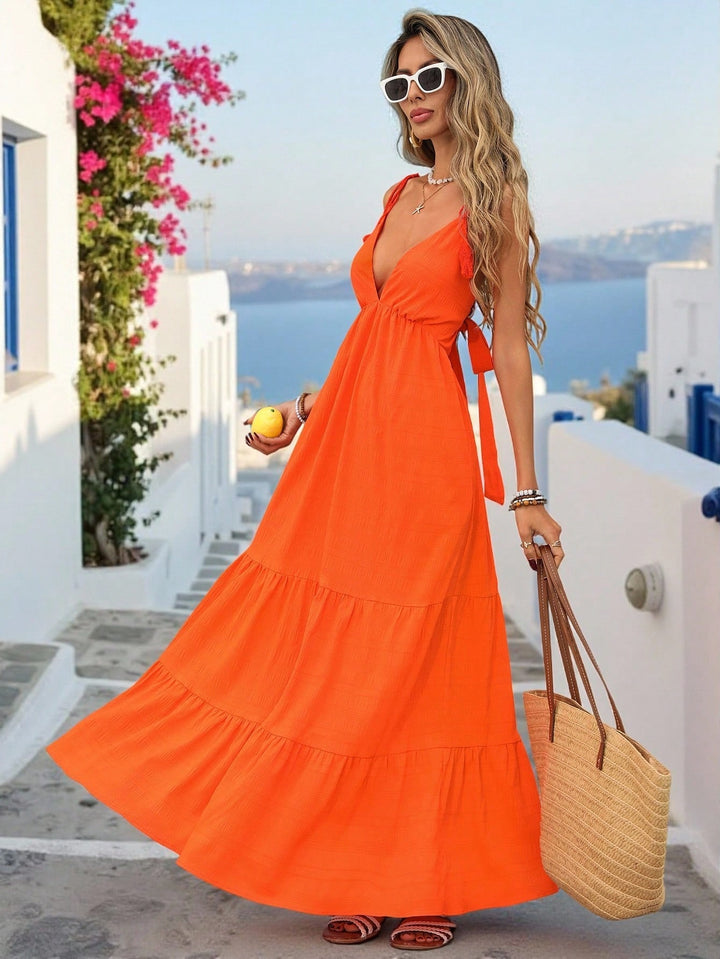 Rochie maxi SHEIN, portocaliu