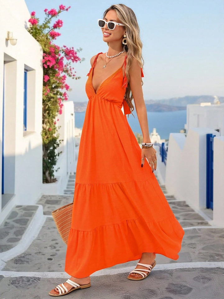 Rochie maxi SHEIN, portocaliu