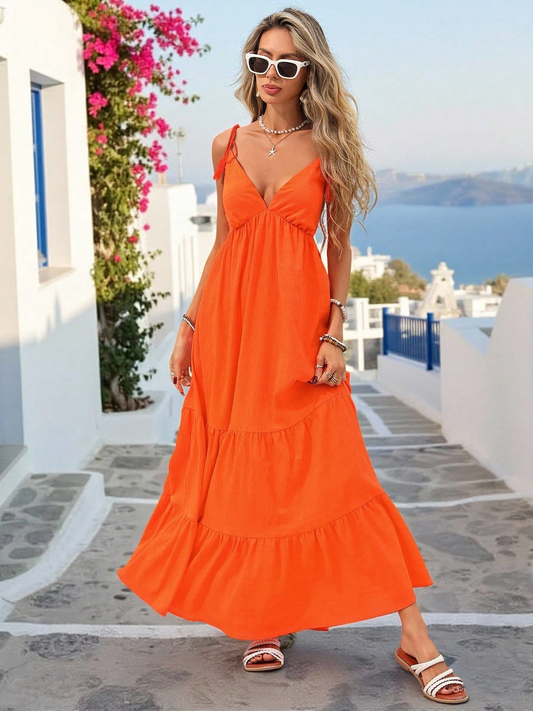 Rochie maxi SHEIN, portocaliu