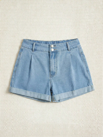 Pantaloni scurți de blugi SHEIN, albastru