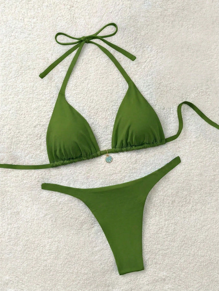 Set bikini de baie SHEIN, verde