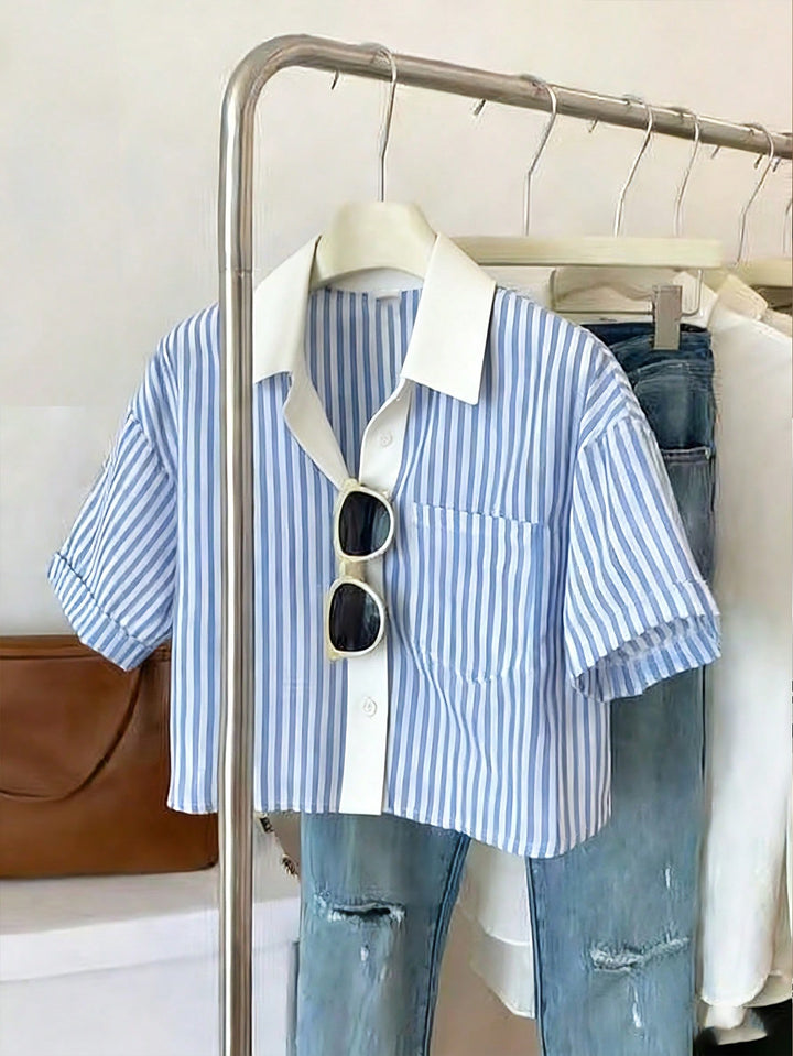 Cămașă casual SHEIN, albastru