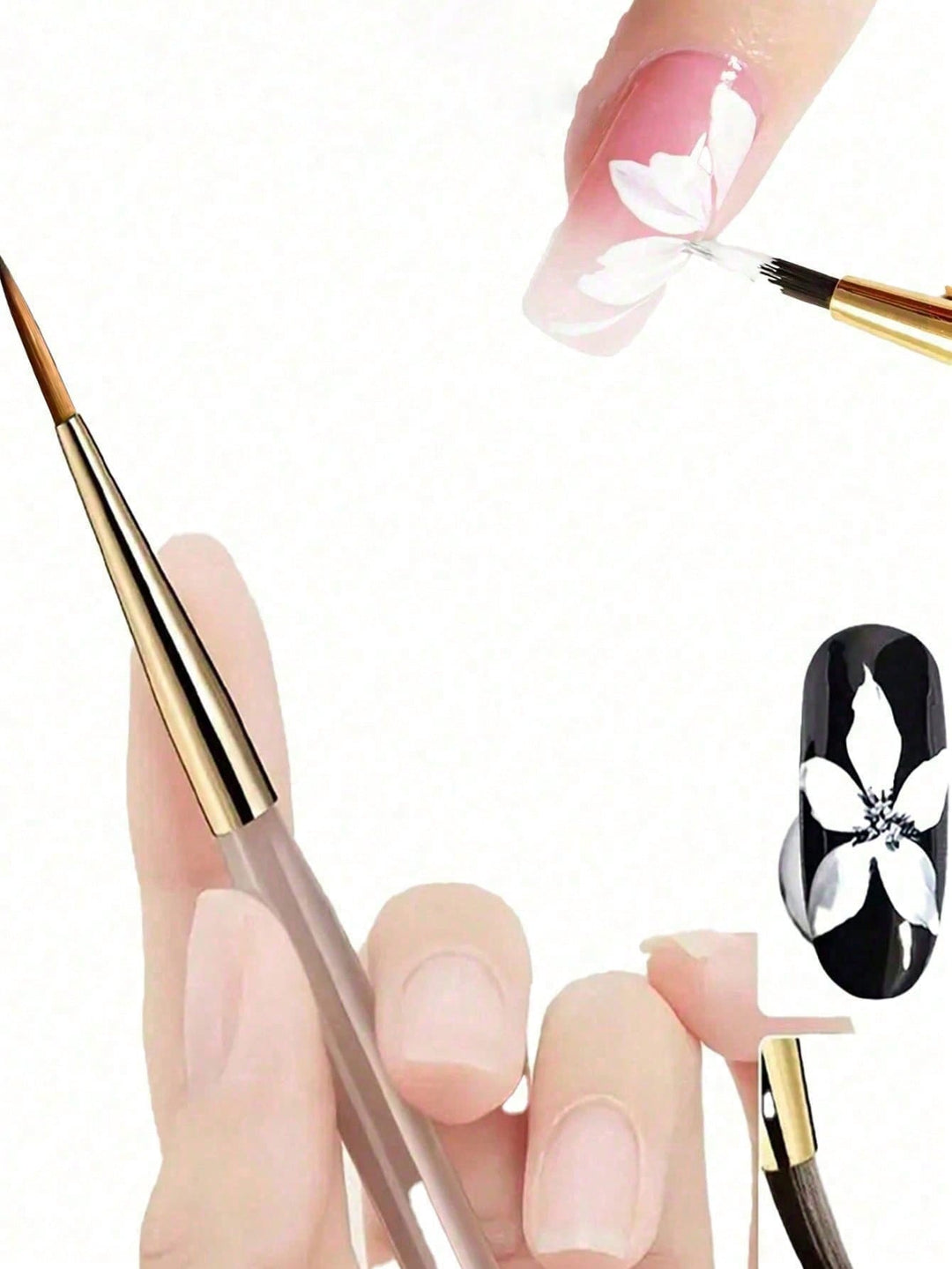 Pensulă pentru nail art SHEIN, mix culori