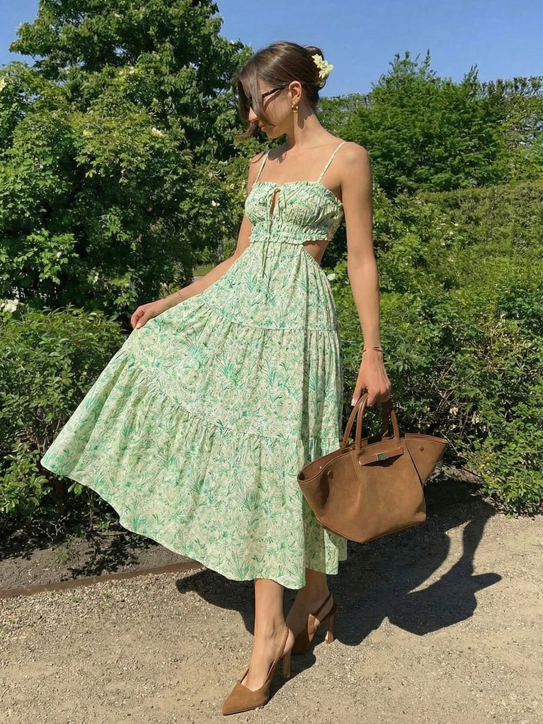 Rochie maxi SHEIN, verde