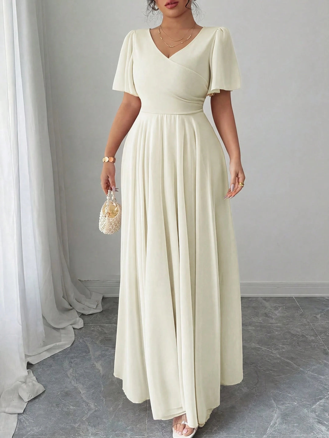 Rochie maxi SHEIN, bej