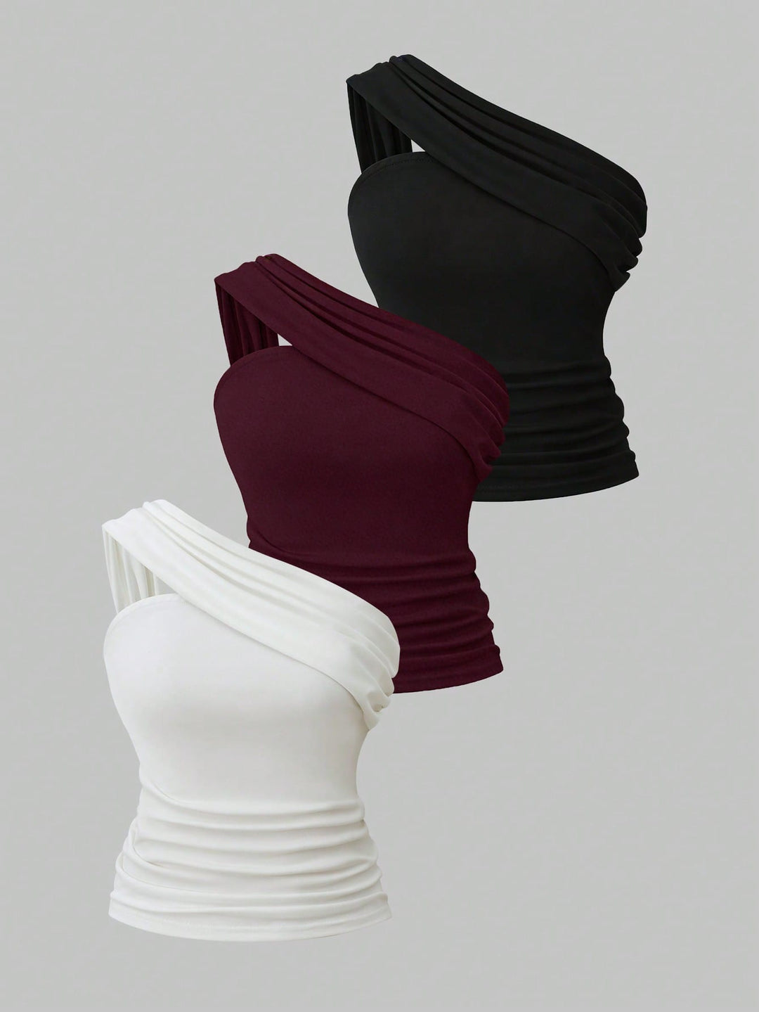 Top tricotat asimetric SHEIN, mix culori