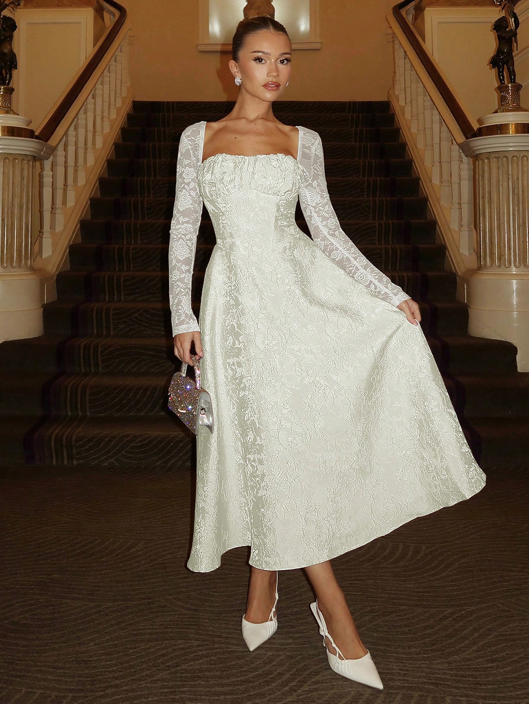 Rochie maxi SHEIN, alb