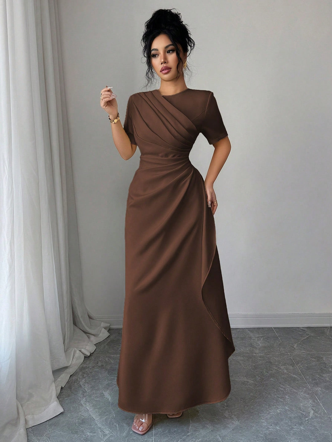 Rochie maxi SHEIN, maro