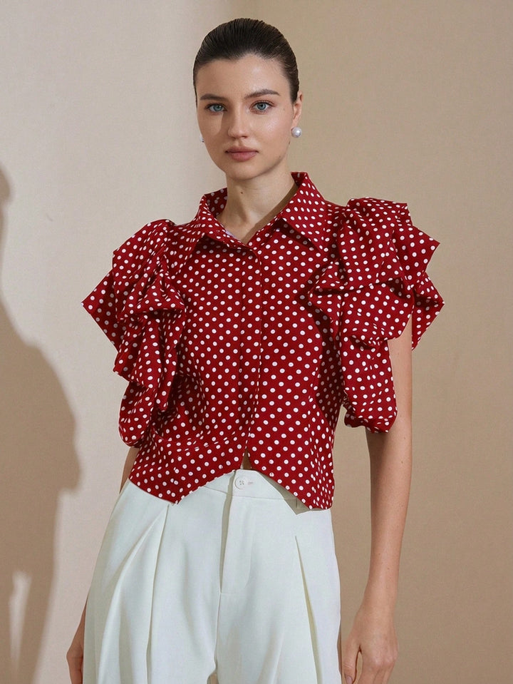 Bluza elegantă SHEIN, roșu