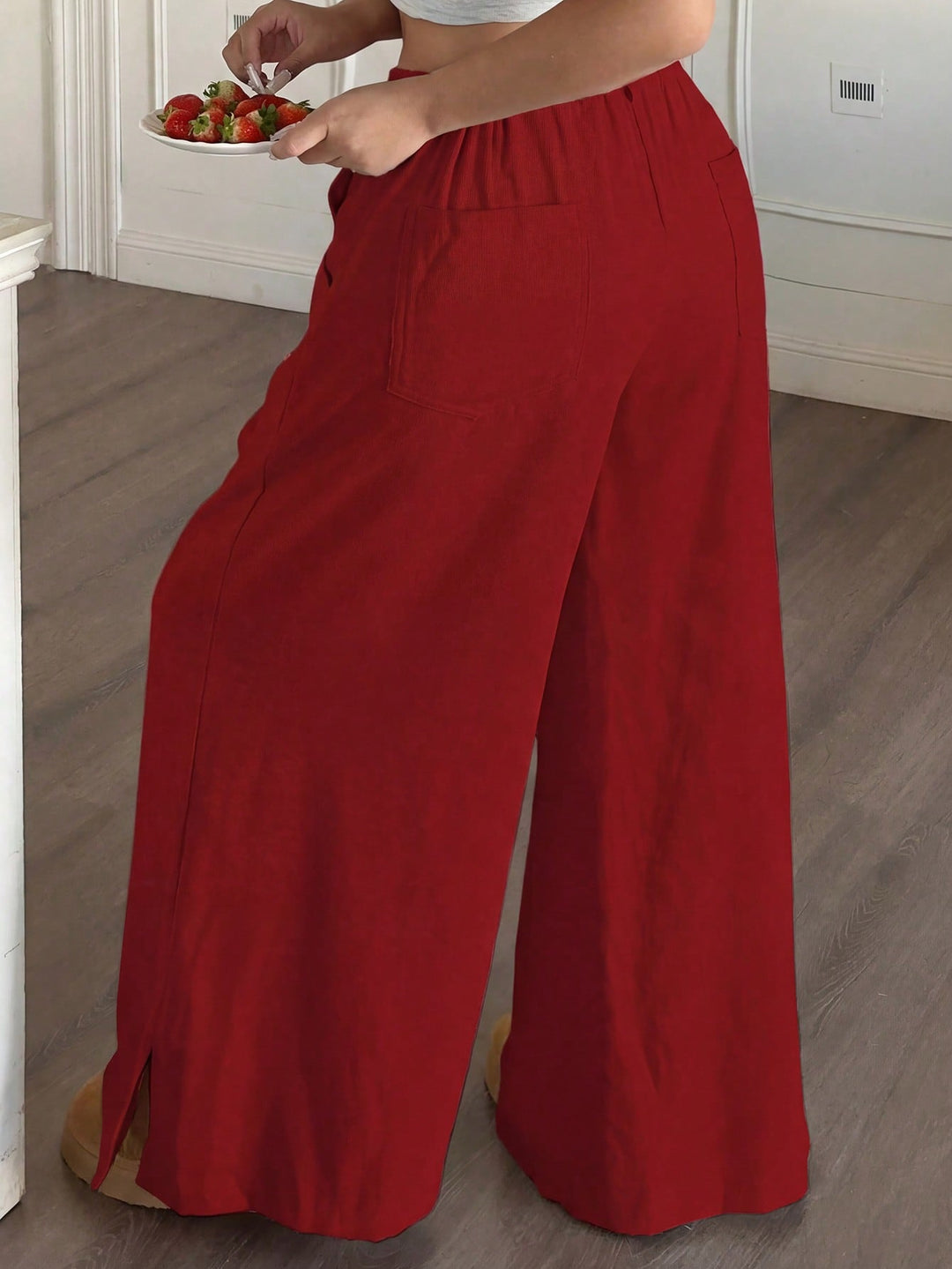 Pantaloni SHEIN, roșu