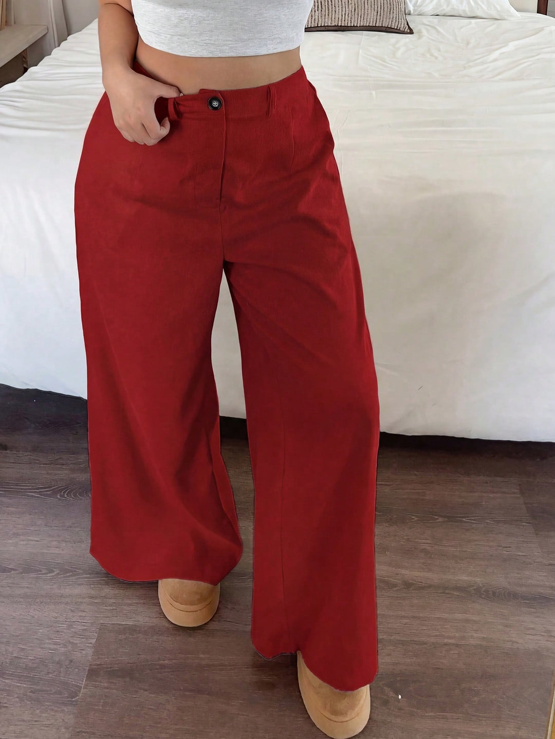 Pantaloni SHEIN, roșu