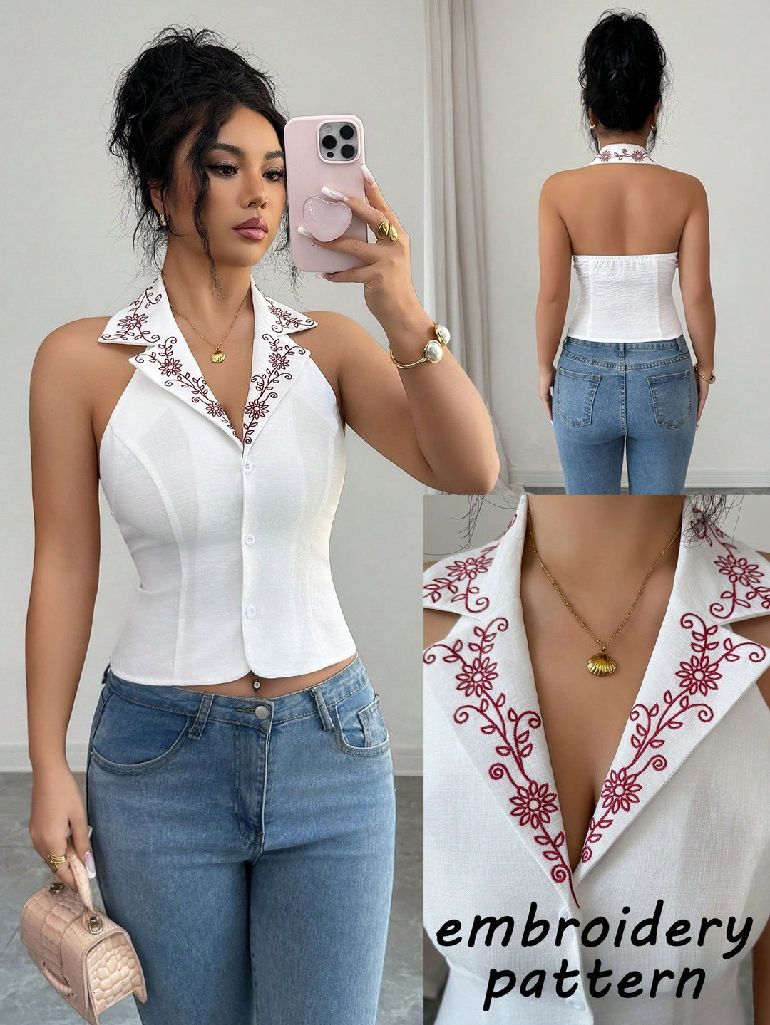 SHEIN blúz, kék