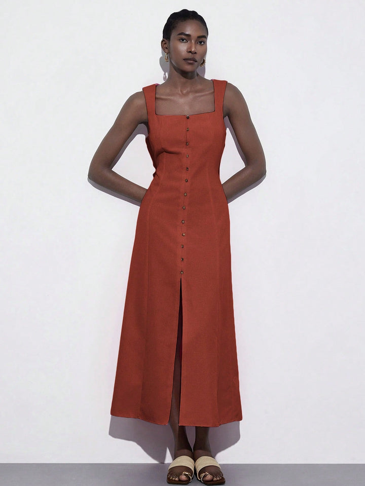 Rochie maxi SHEIN, maro