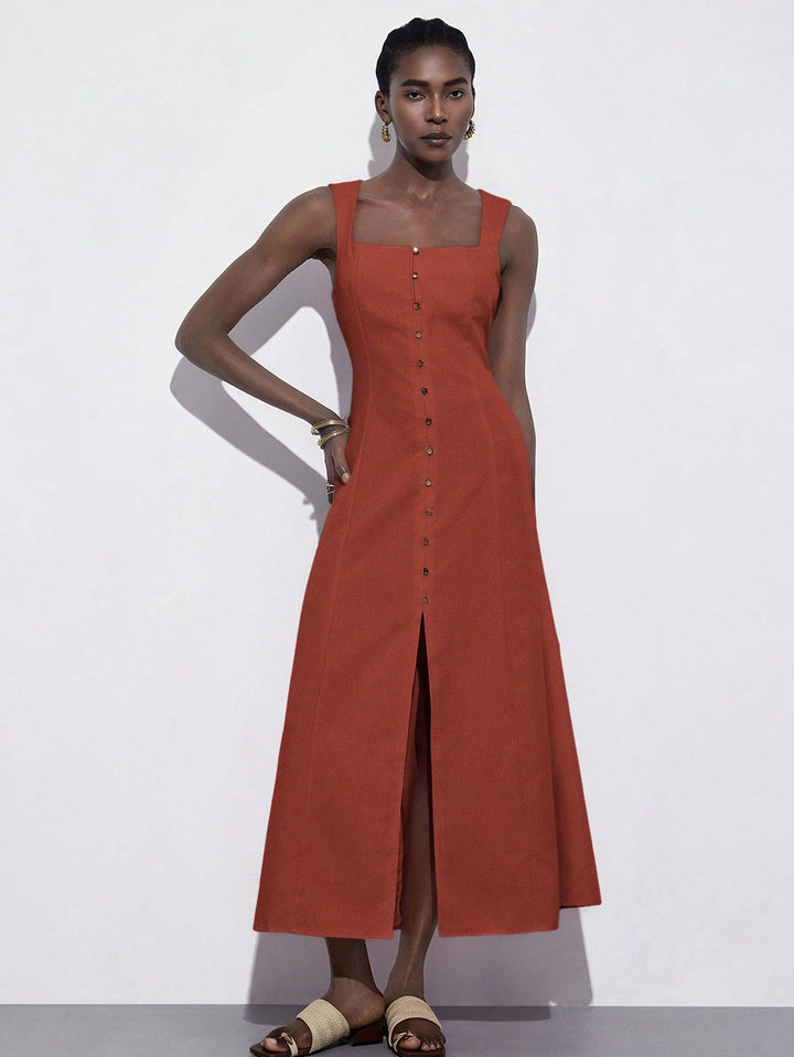 Rochie maxi SHEIN, maro