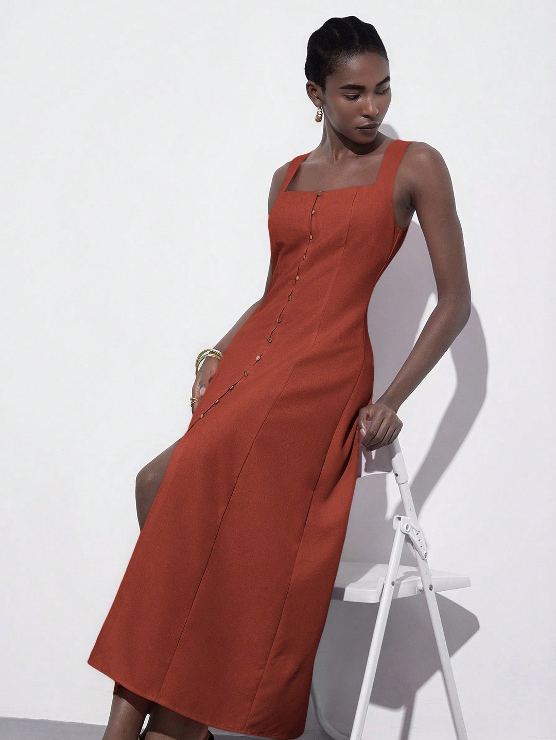 Rochie maxi SHEIN, maro