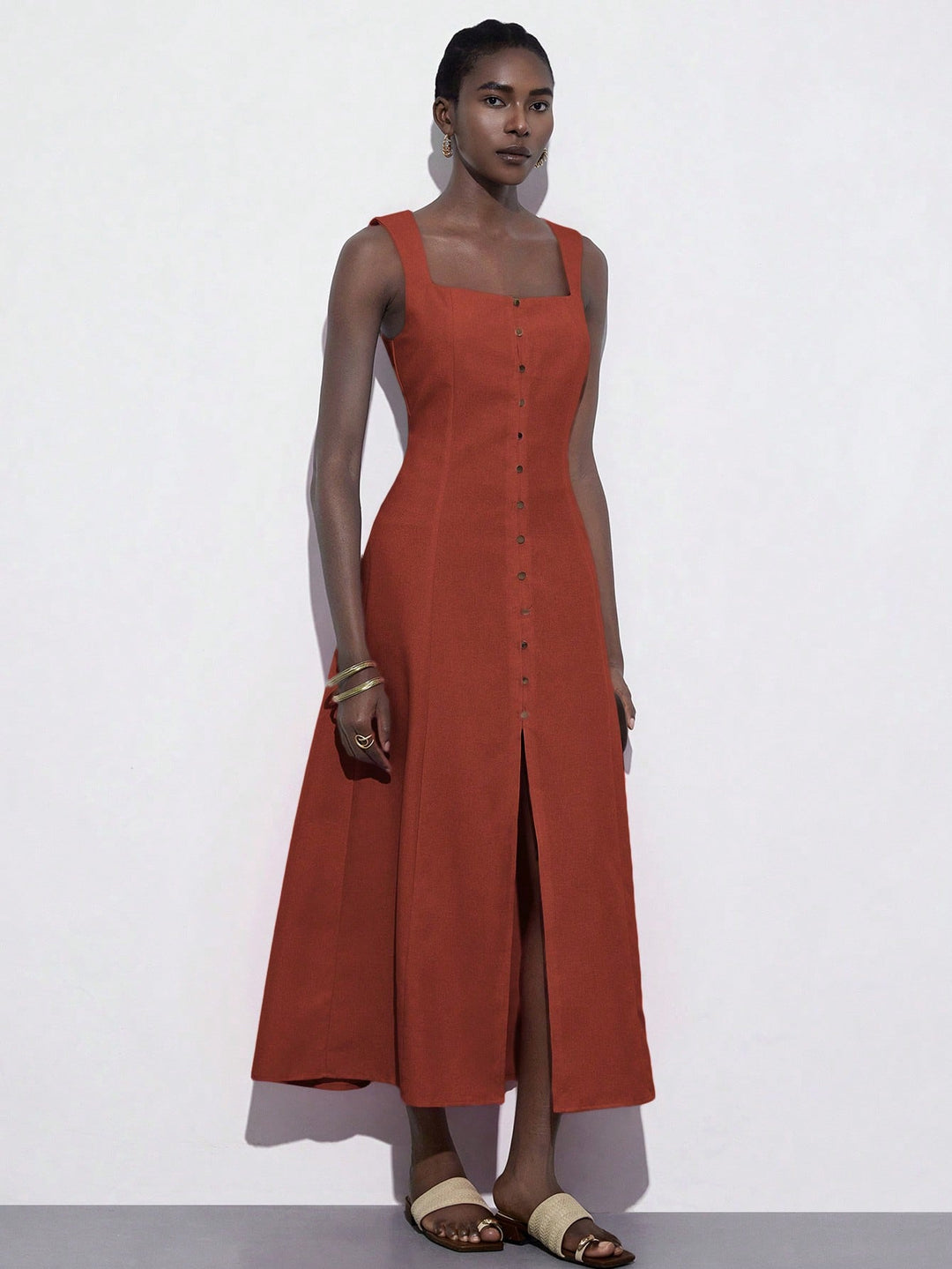 Rochie maxi SHEIN, maro