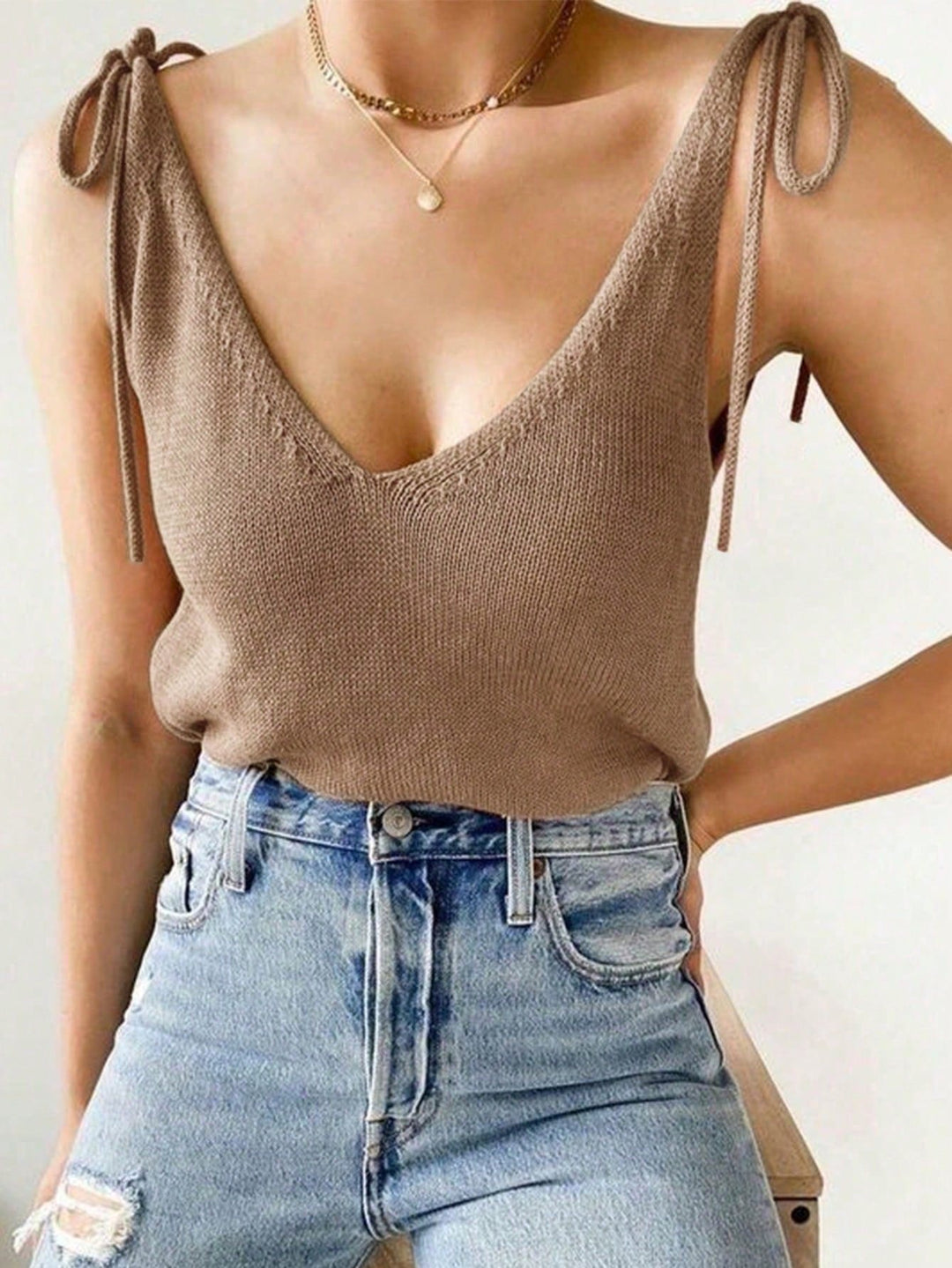 Pulover knit SHEIN, kaki