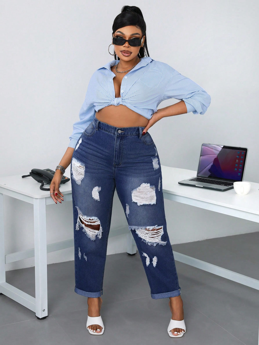 Jeans SHEIN, albastru