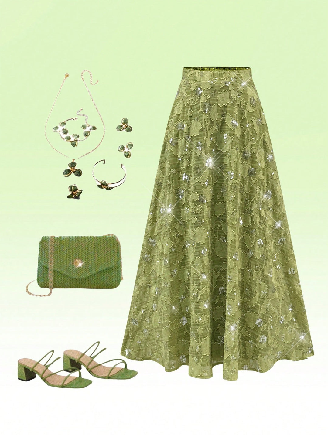 Fustă SHEIN, verde