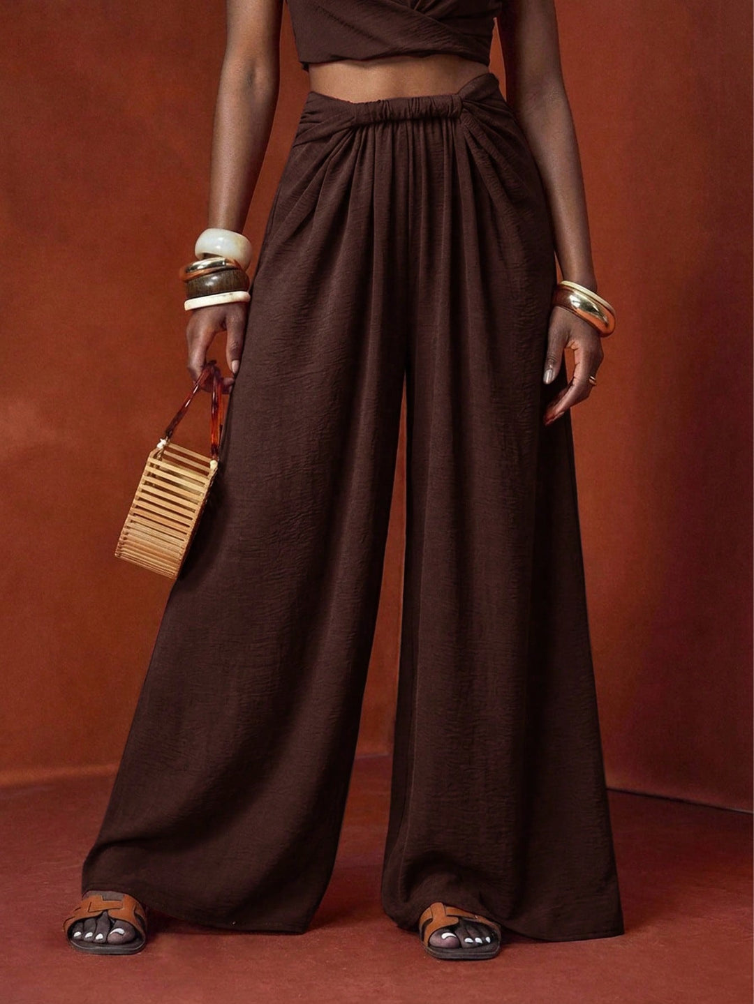 Pantaloni SHEIN, maro