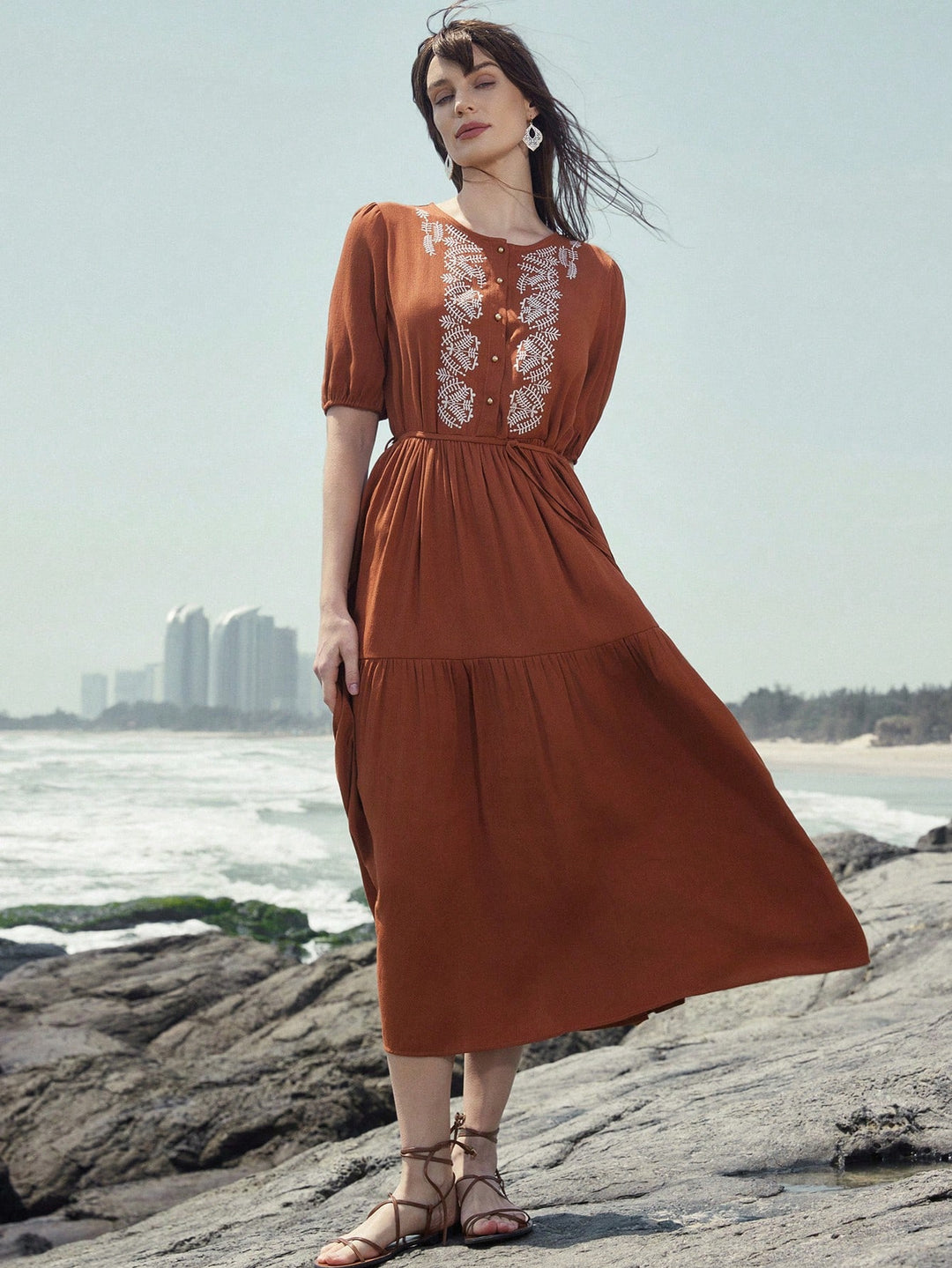 Rochie maxi SHEIN, mix culori