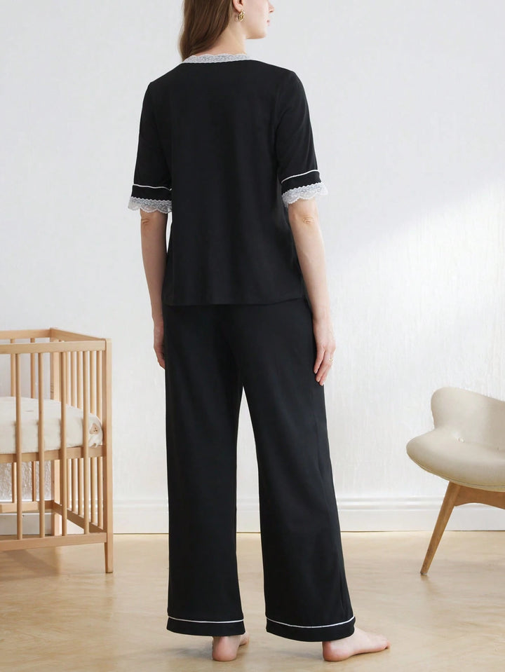 Compleu pijamale SHEIN, negru