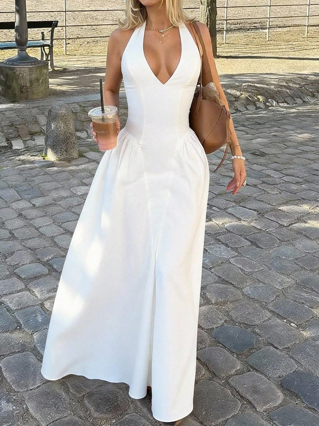 Rochie midi SHEIN, alb