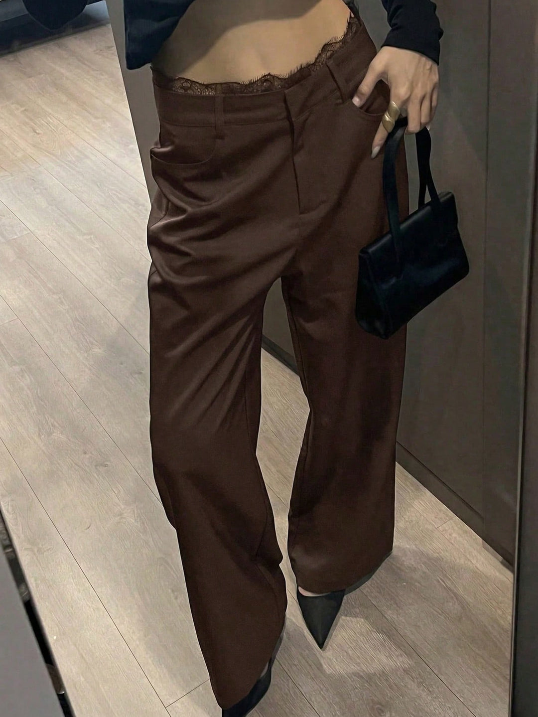 Pantalon SHEIN, maro