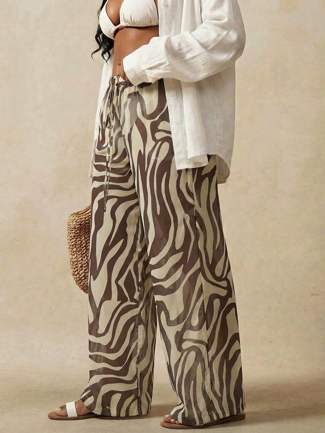 Pantaloni SHEIN, maro