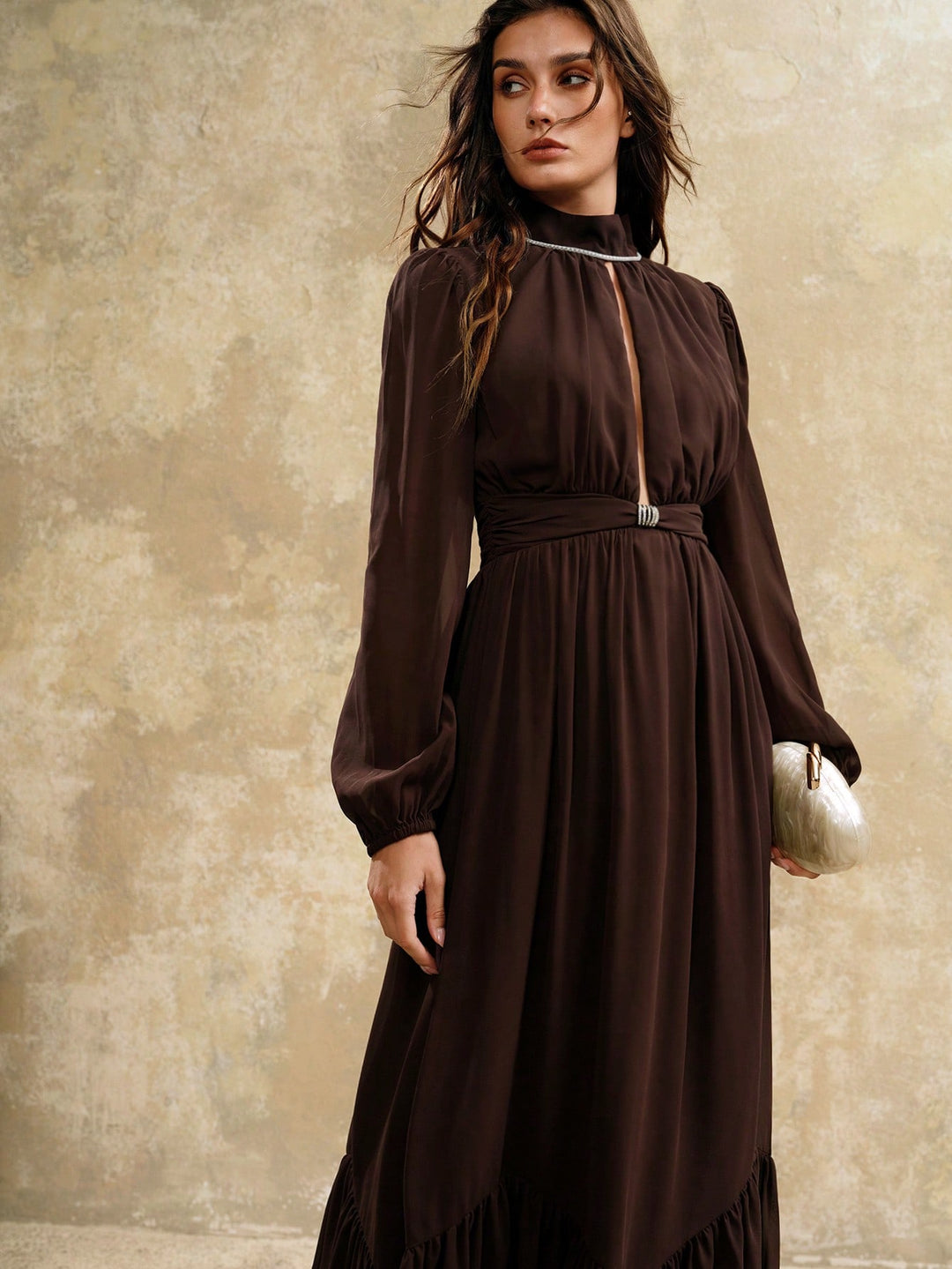 Rochie maxi SHEIN, maro