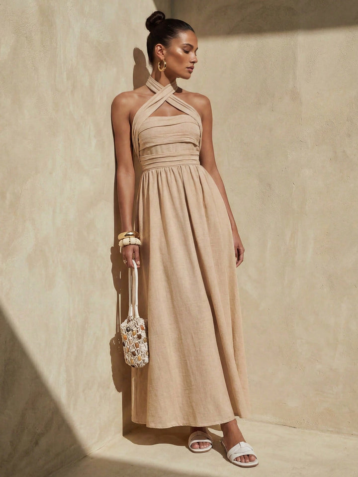 Rochie maxi SHEIN, kaki