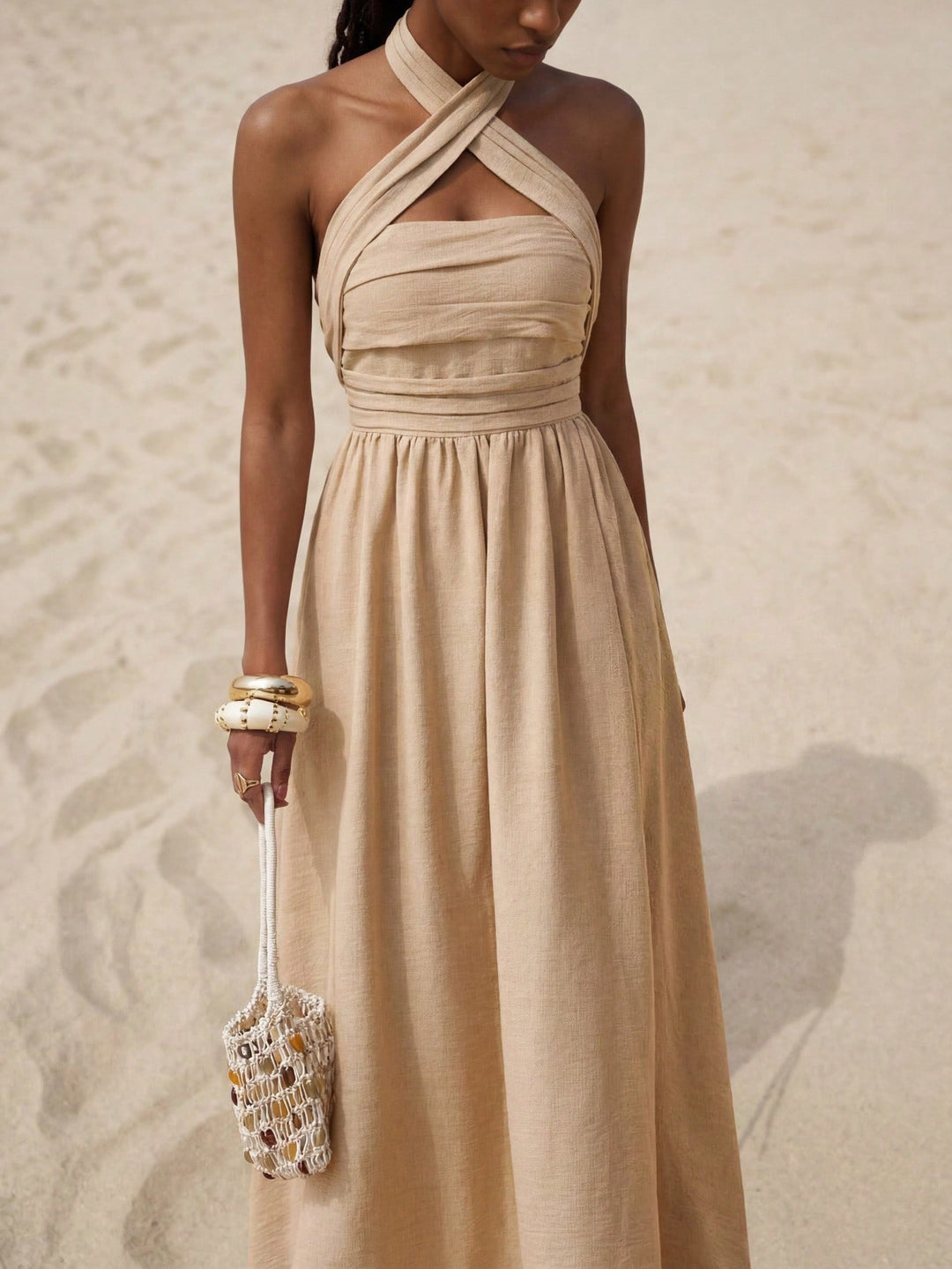 Rochie maxi SHEIN, kaki
