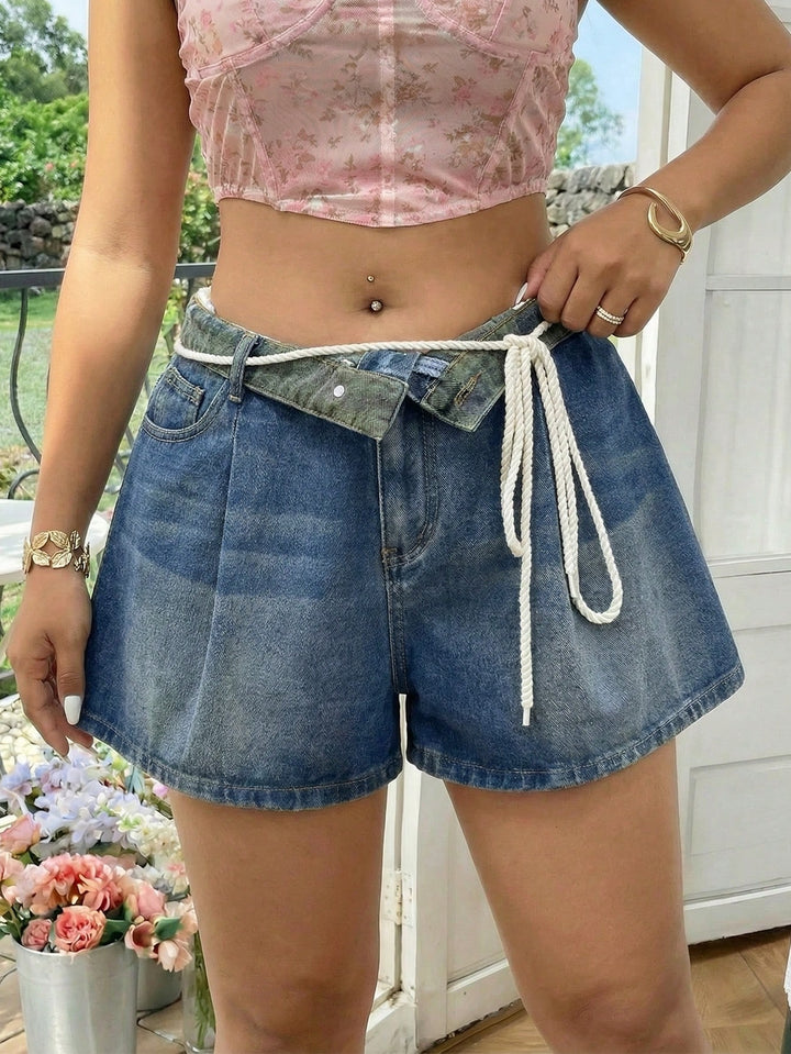 Pantaloni scurți SHEIN, albastru